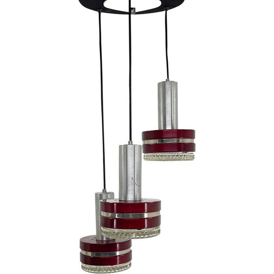 Image 1 of Vintage italian metal and glass pendant lamp, 1960s