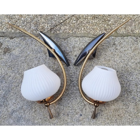 Image 1 of Pair of vintage wall lamps by Arlus, 1950