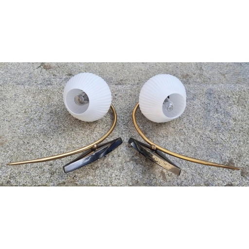 Pair of vintage wall lamps by Arlus, 1950