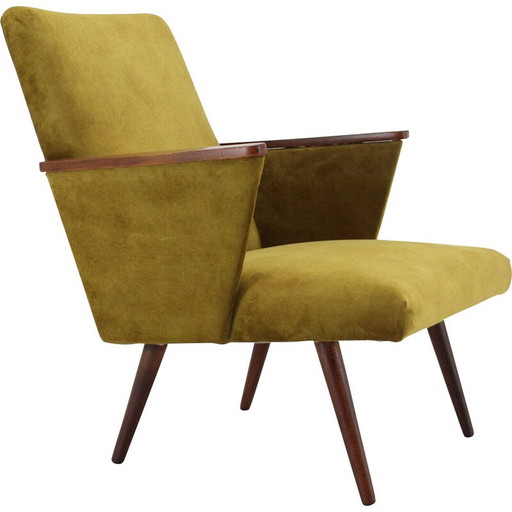 Vintage beechwood armchair with upholster, Czechoslovakia 1960s