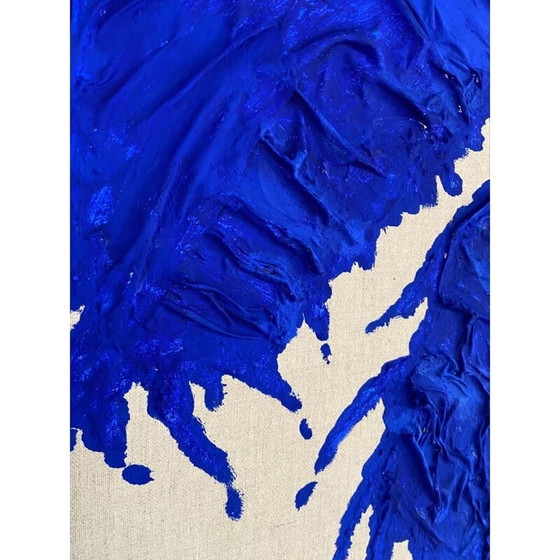 Image 1 of Acrilico su tela vintage "Drago blu" di Coussot Bex