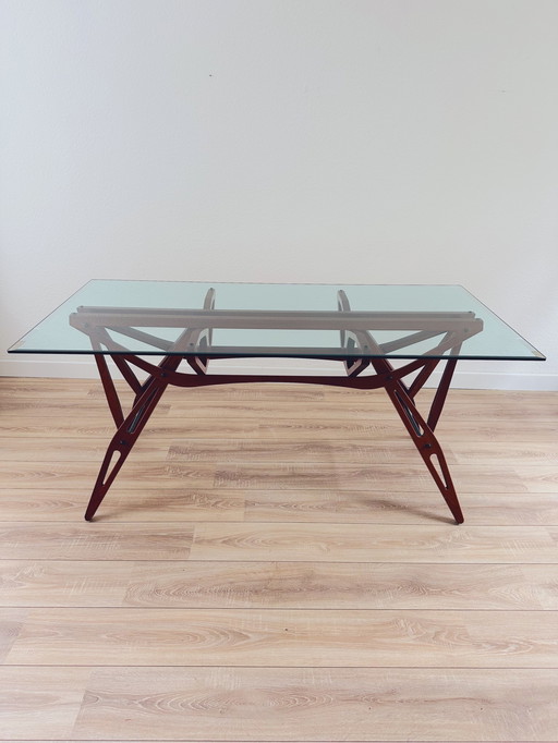 Zanotta glass dining table Reale Carlo Mollino