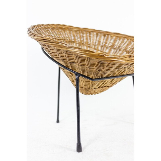 Image 1 of Pair of vintage rattan armchairs "Basket", Italy 1950