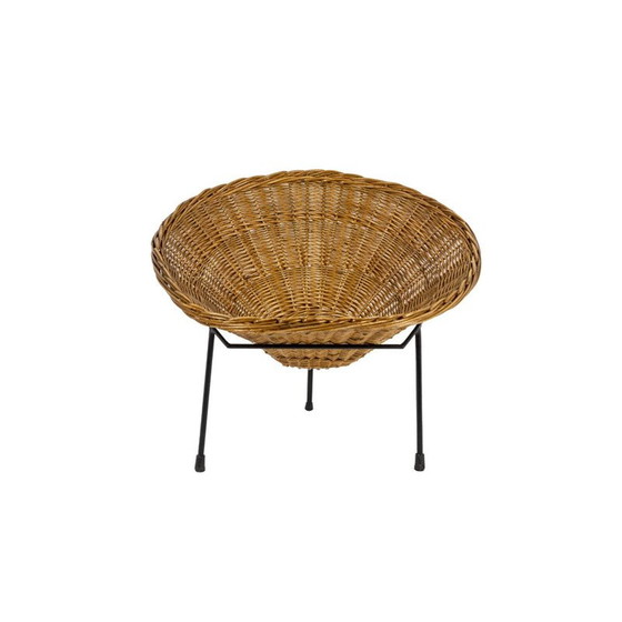 Image 1 of Pair of vintage rattan armchairs "Basket", Italy 1950