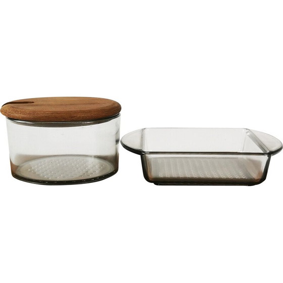 Image 1 of Set di spezie vintage in teak e plastica, Danimarca 1960