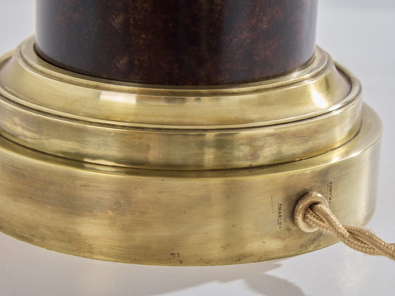 Image 1 of Maison Charles Pair Of Patinated Brass Lamps 1950S
