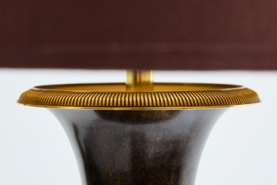 Image 1 of Maison Charles Pair Of Patinated Brass Lamps 1950S