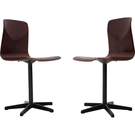 Image 1 of Pair of vintage dining chairs by Elmar Flötotto for Pagholz, 1970