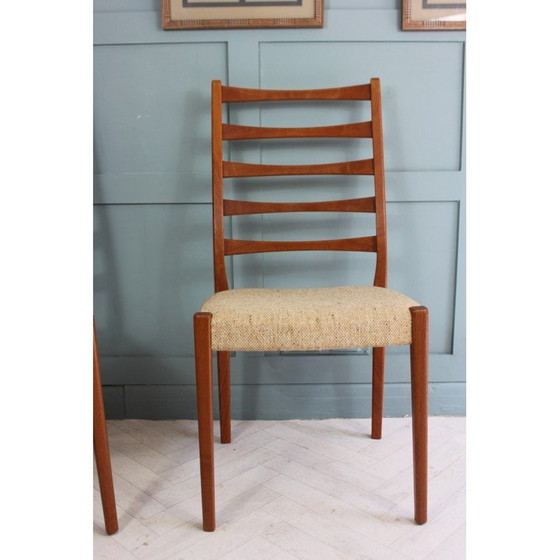 Image 1 of Pair of mid century teak ladder back chairs by Svegards Of Markaryd