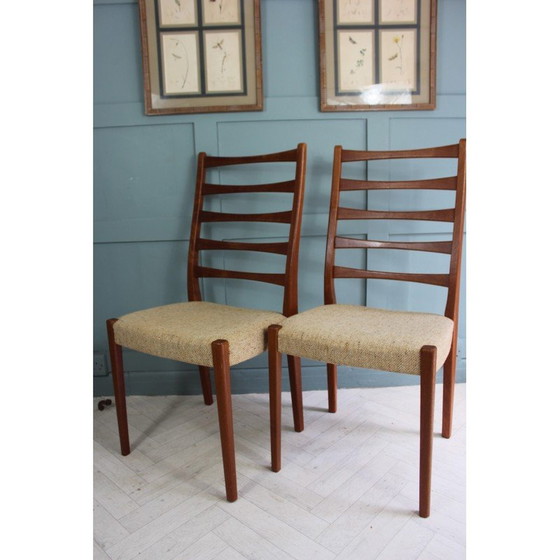 Image 1 of Pair of mid century teak ladder back chairs by Svegards Of Markaryd