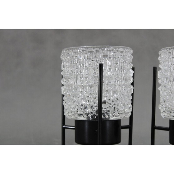 Image 1 of Pair of vintage night stands glass lamps, Germany 1970s