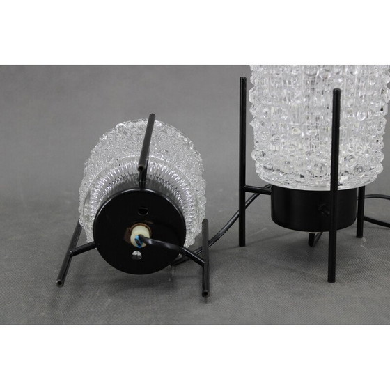 Image 1 of Pair of vintage night stands glass lamps, Germany 1970s