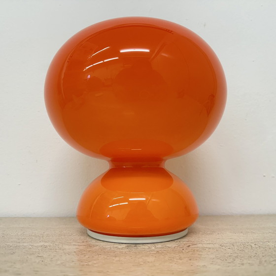 Image 1 of Space Age Table Lamp Orange Glass