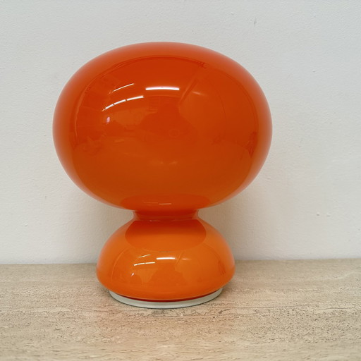 Space Age Table Lamp Orange Glass