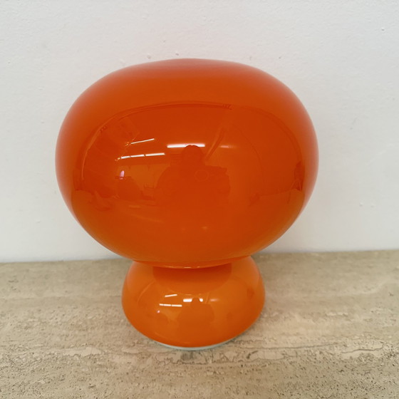 Image 1 of Space Age Table Lamp Orange Glass