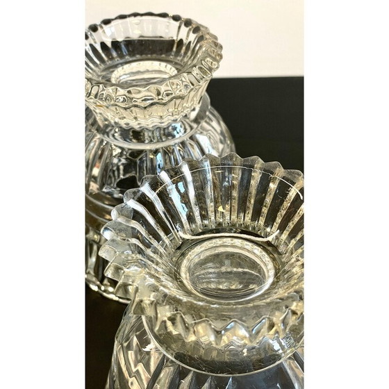 Image 1 of Pair of vintage geometric semi-crystal vases, 1960