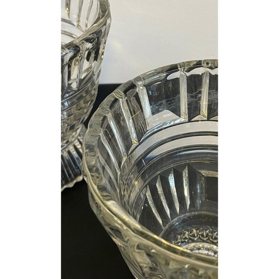 Image 1 of Pair of vintage geometric semi-crystal vases, 1960