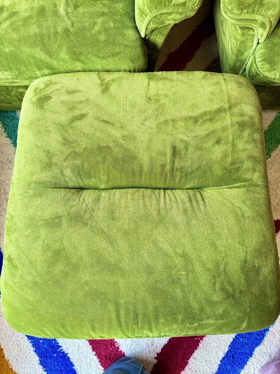 Image 1 of Armchair Set - Green velvet - 1970S