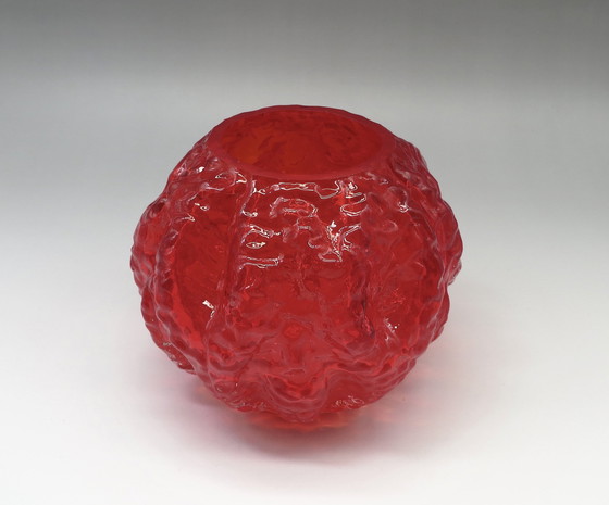 Image 1 of Ingrid verre vase rouge verre d'écorce verre d'écorce