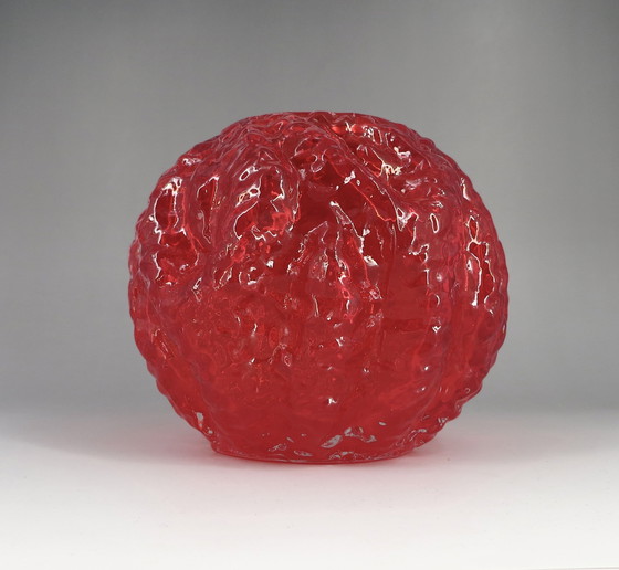 Image 1 of Ingrid verre vase rouge verre d'écorce verre d'écorce