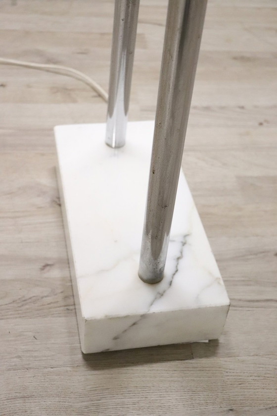 Image 1 of Chrome And Marble Floor Lamp, 1980S