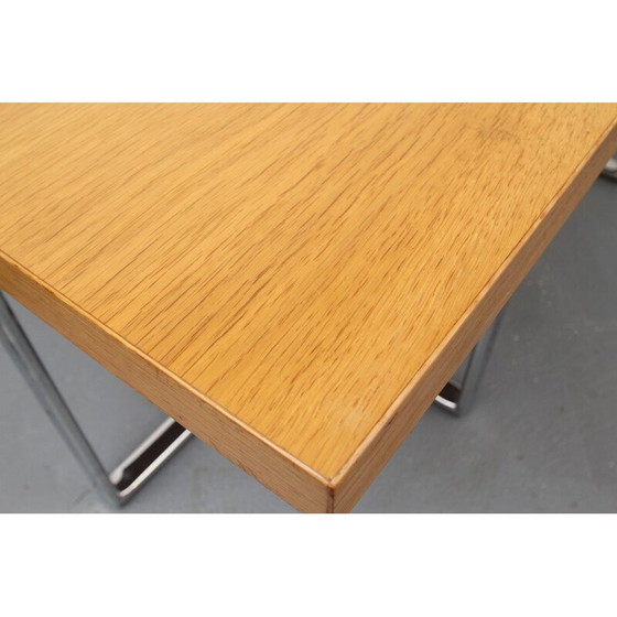 Image 1 of Vintage desk in light oak and chromed metal, 1970