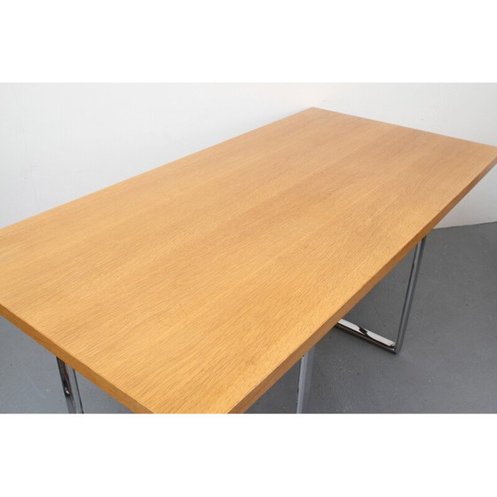 Image 1 of Vintage desk in light oak and chromed metal, 1970