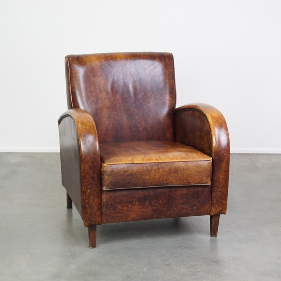 Image 1 of Design Armchair Made Of Cowhide