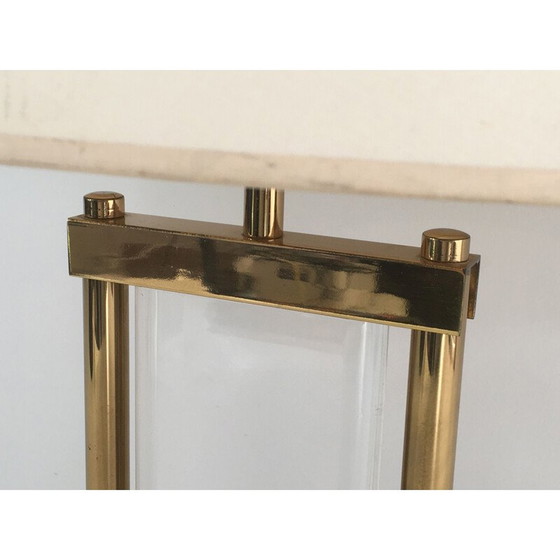 Image 1 of Table lamp in gilded brass and plexiglass, 1970