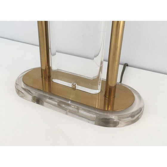 Image 1 of Table lamp in gilded brass and plexiglass, 1970
