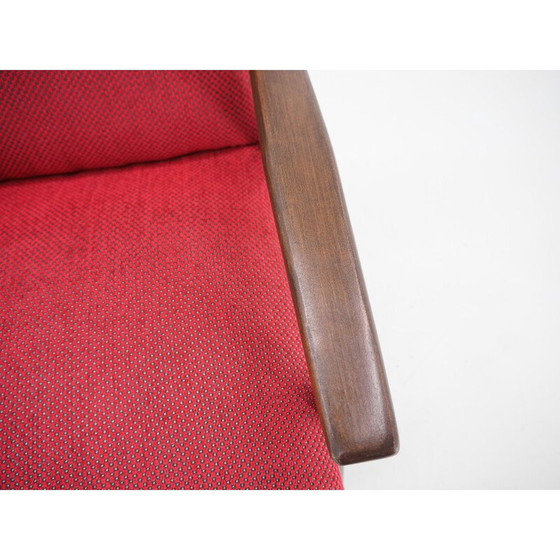 Image 1 of Pair of vintage red armchairs, Czechoslovakia 1960