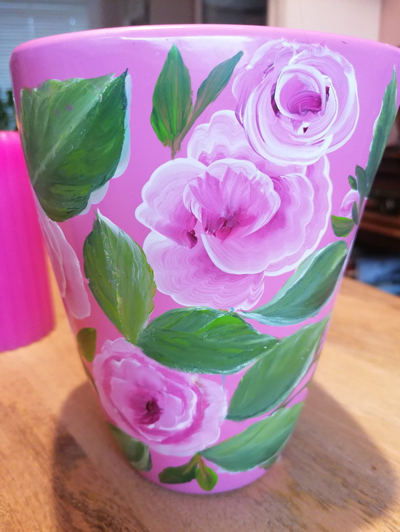 Image 1 of Hand-painted Vase 'Roses'