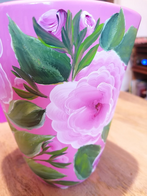 Image 1 of Hand-painted Vase 'Roses'