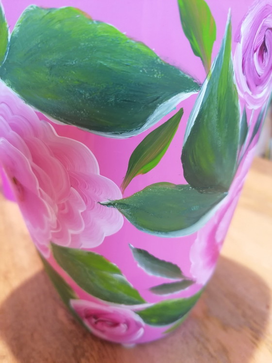 Image 1 of Hand-painted Vase 'Roses'