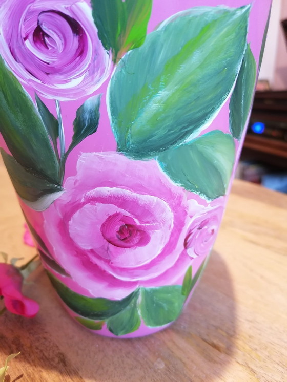 Image 1 of Hand-painted Vase 'Roses'