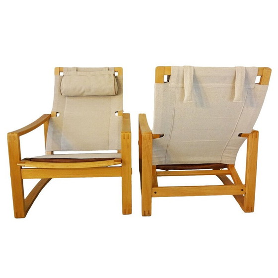 Image 1 of Pair of danish Mid Century "Safari" lounge chairs by Børge Jensen & Sønner