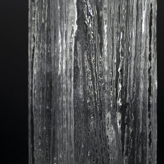 Image 1 of Rosenthal Martin Freyer Brutalist Arktis Glass Vase "Glasstruktur" 33Cm