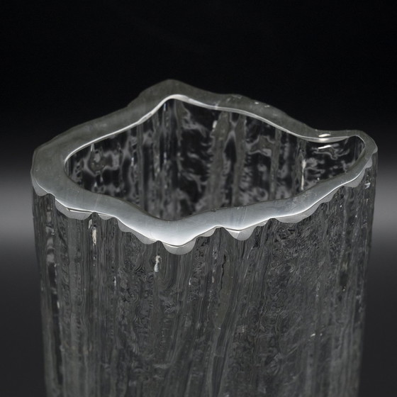 Image 1 of Rosenthal Martin Freyer Brutalist Arktis Glass Vase "Glasstruktur" 33Cm