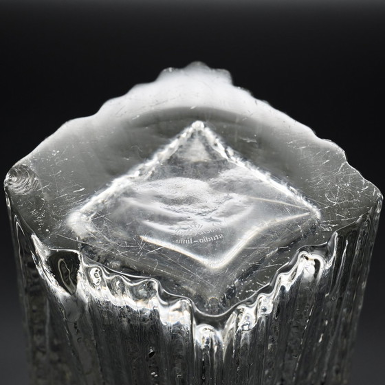 Image 1 of Rosenthal Martin Freyer Brutalist Arktis Glass Vase "Glasstruktur" 33Cm