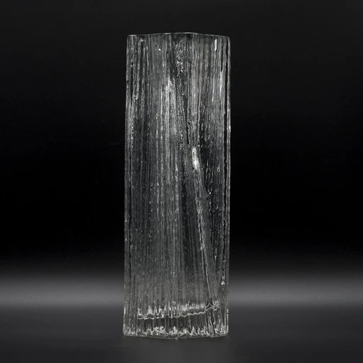 Rosenthal Martin Freyer Brutalist Arktis Glass Vase "Glasstruktur" 33Cm