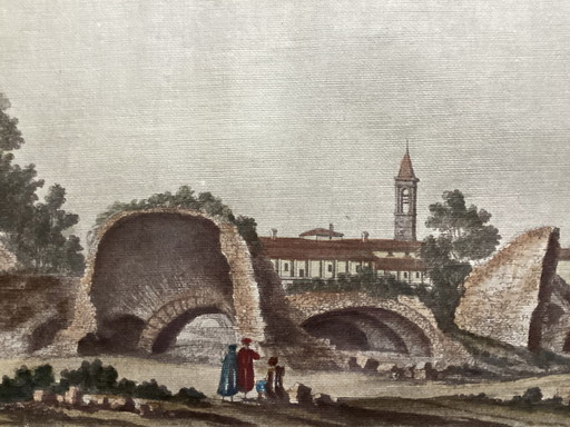 2 Old Color Engravings/Etchings/Lithos In Frame