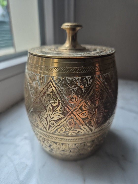 Image 1 of Brass India Tobacco Jar