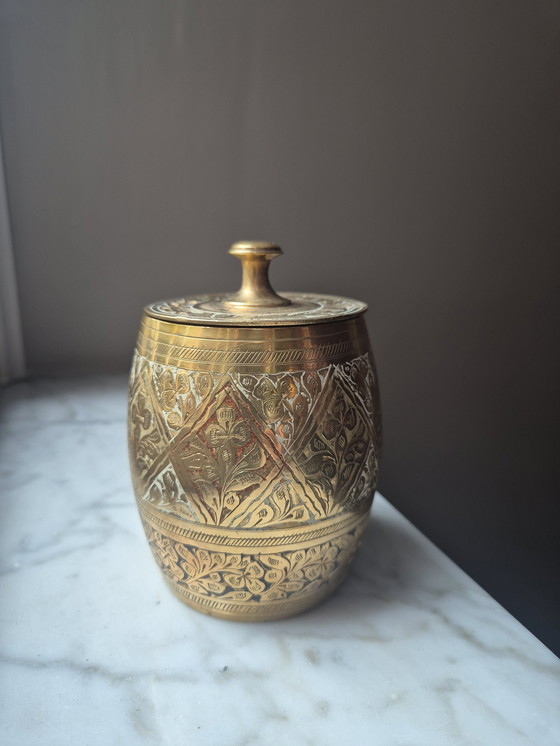 Image 1 of Brass India Tobacco Jar