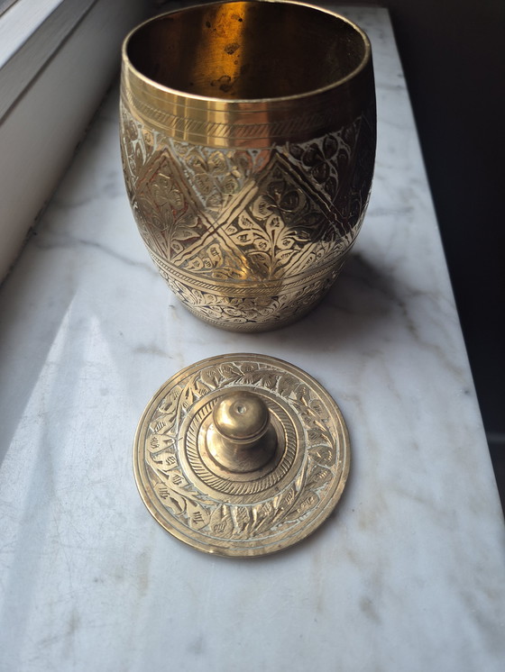 Image 1 of Brass India Tobacco Jar