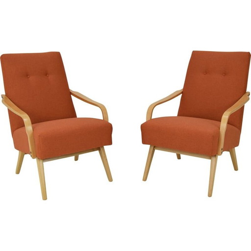 Pair of vintage armchairs, Czechoslovakia 1970