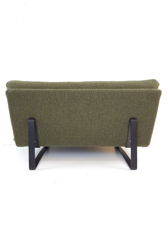 Image 1 of Vintage Artifort Kho Liang Le Two-Seater Bench Green Wool