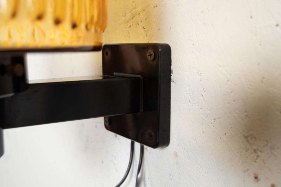 Image 1 of Lampe murale vintage en verre avec champignon, scone mural en verre Fåglavik