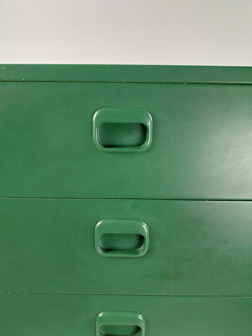 Midcenturymodern swedish chest of drawers.  In green. 