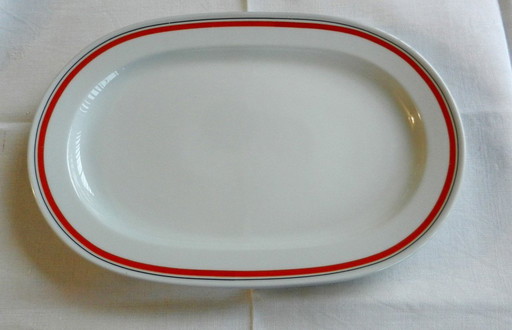 Deux Plats En Porcelaine D'Auteuil, Création Jacques Lobjoy, Modèle Bistrot