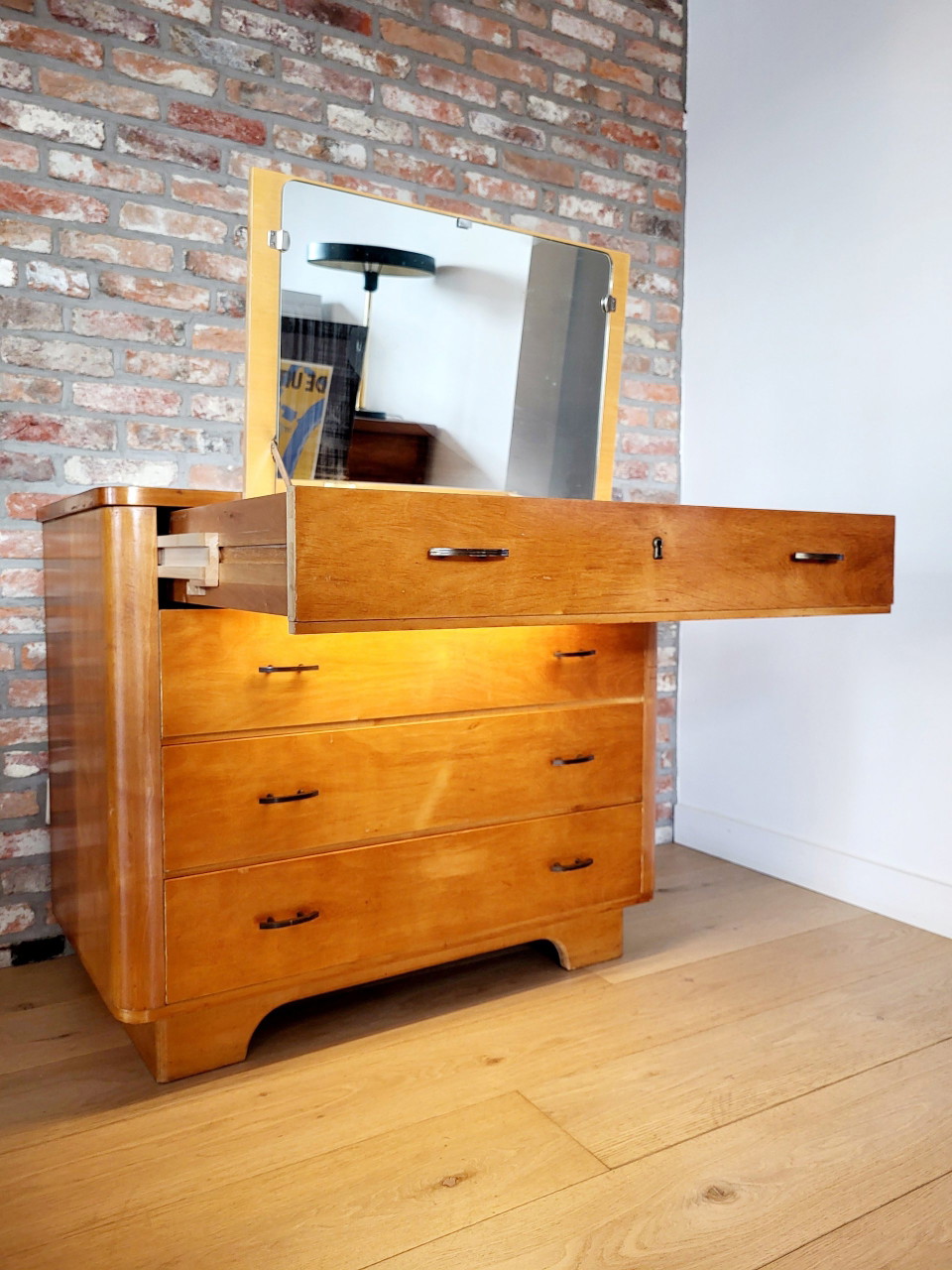 Vintage Dressing Table Or Dresser With Mirror, 1960s